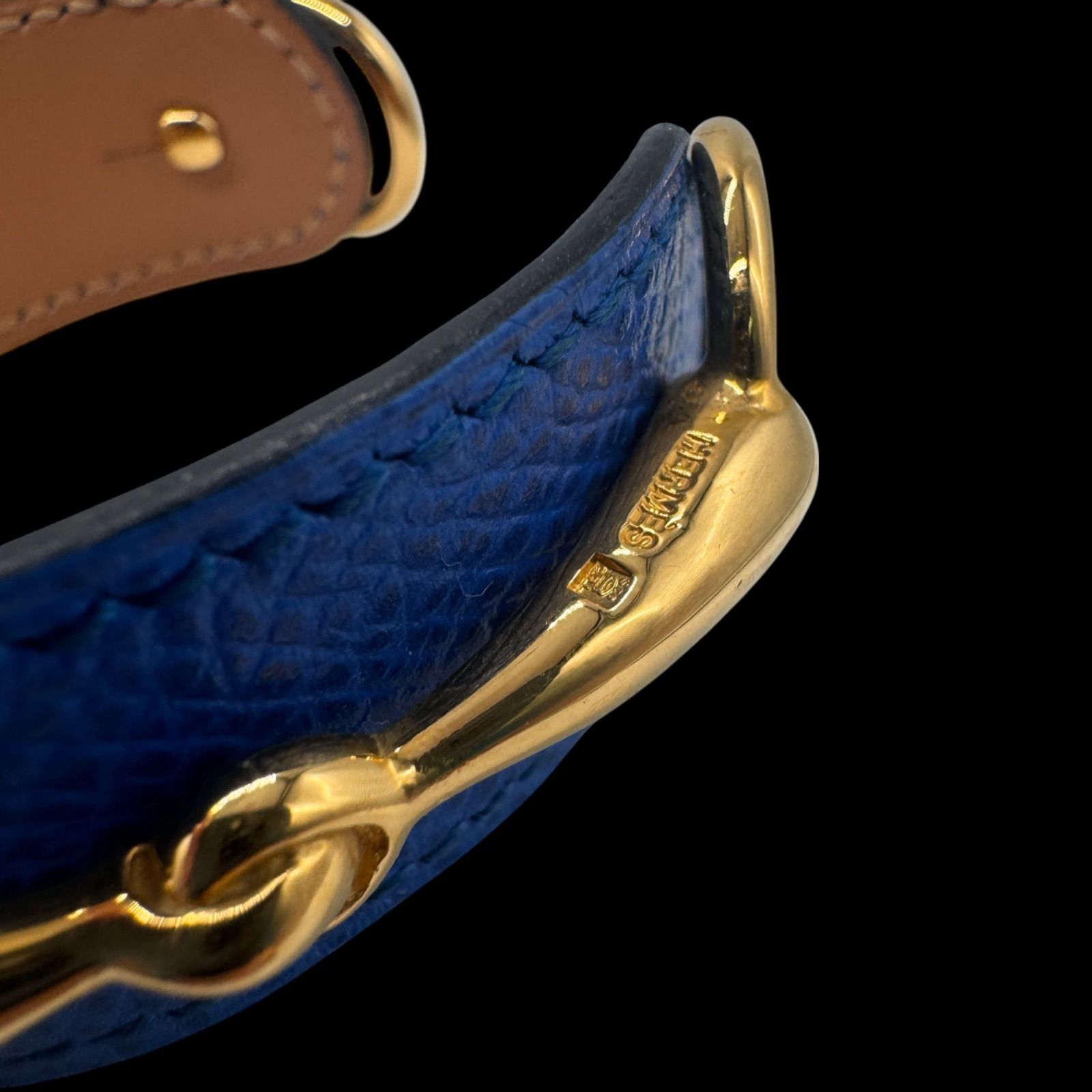 希少　エルメス　ホースビットバングル　レッド　ゴールド金具　ブレスレット 希少 美品 HERMES エルメス ホースビット レガード レザー