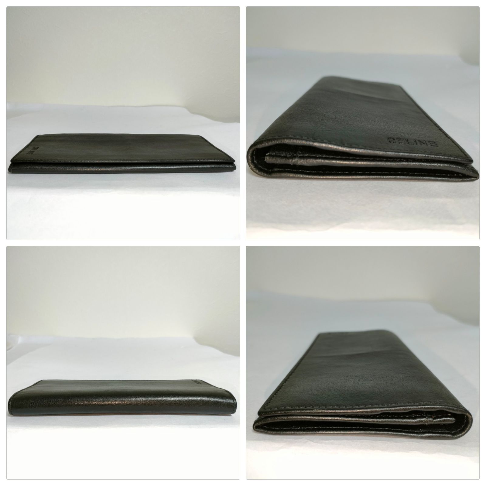 CELINE ブラックレザー 長財布 □美品 セリーヌ長財布 レザー Black Celine 44 - メルカリ