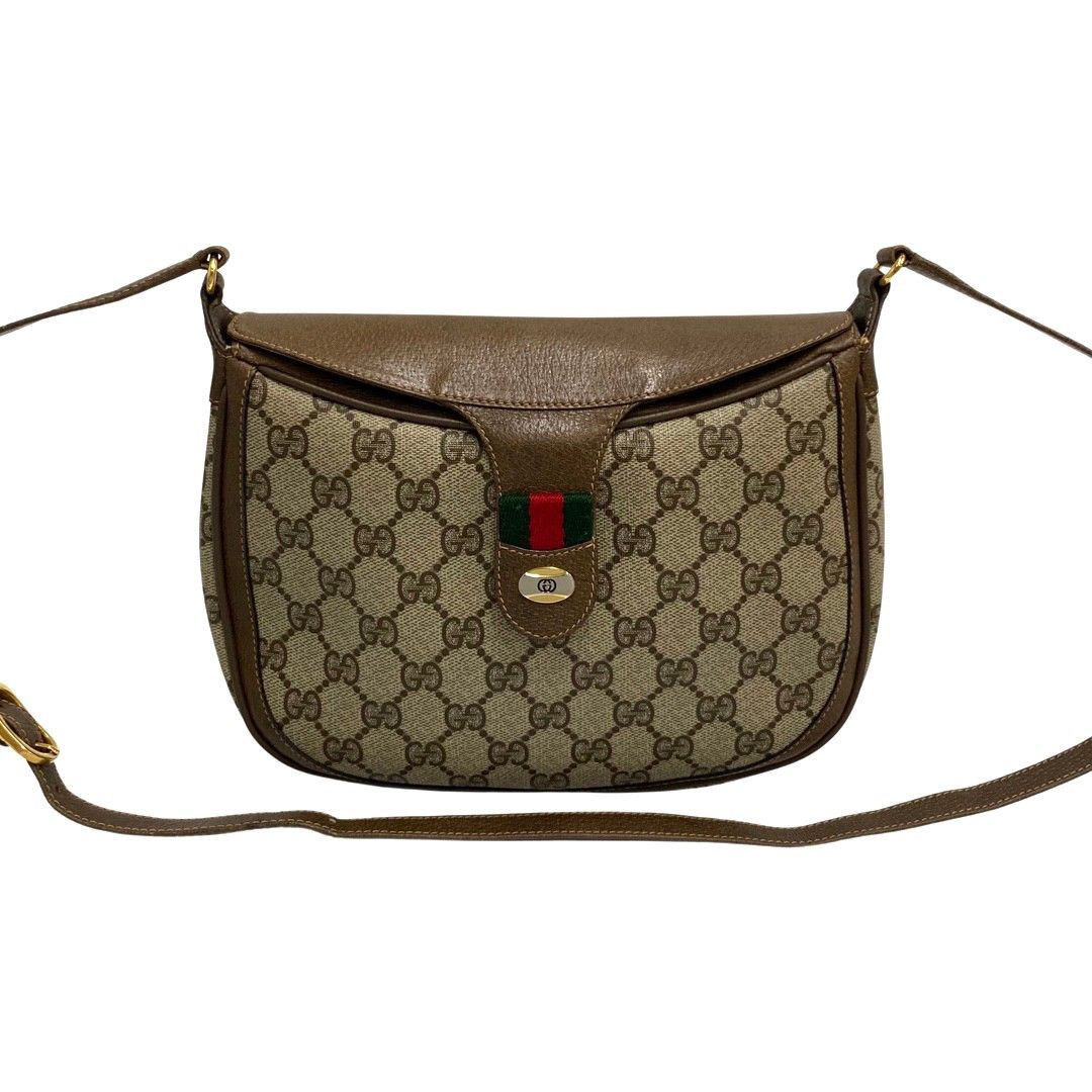 極 美品 GUCCI オールドグッチ グッチ ヴィンテージ シェリーライン GGモノグラム レザー 本革 ミニ ショルダーバッグ ポシェット  43922 - メルカリ