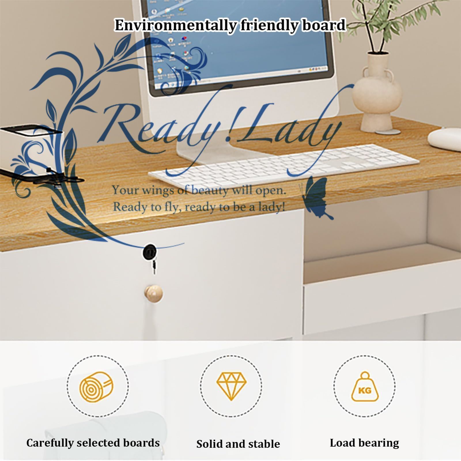 カウンターテーブル 有孔ボード収納付き小売カウンター