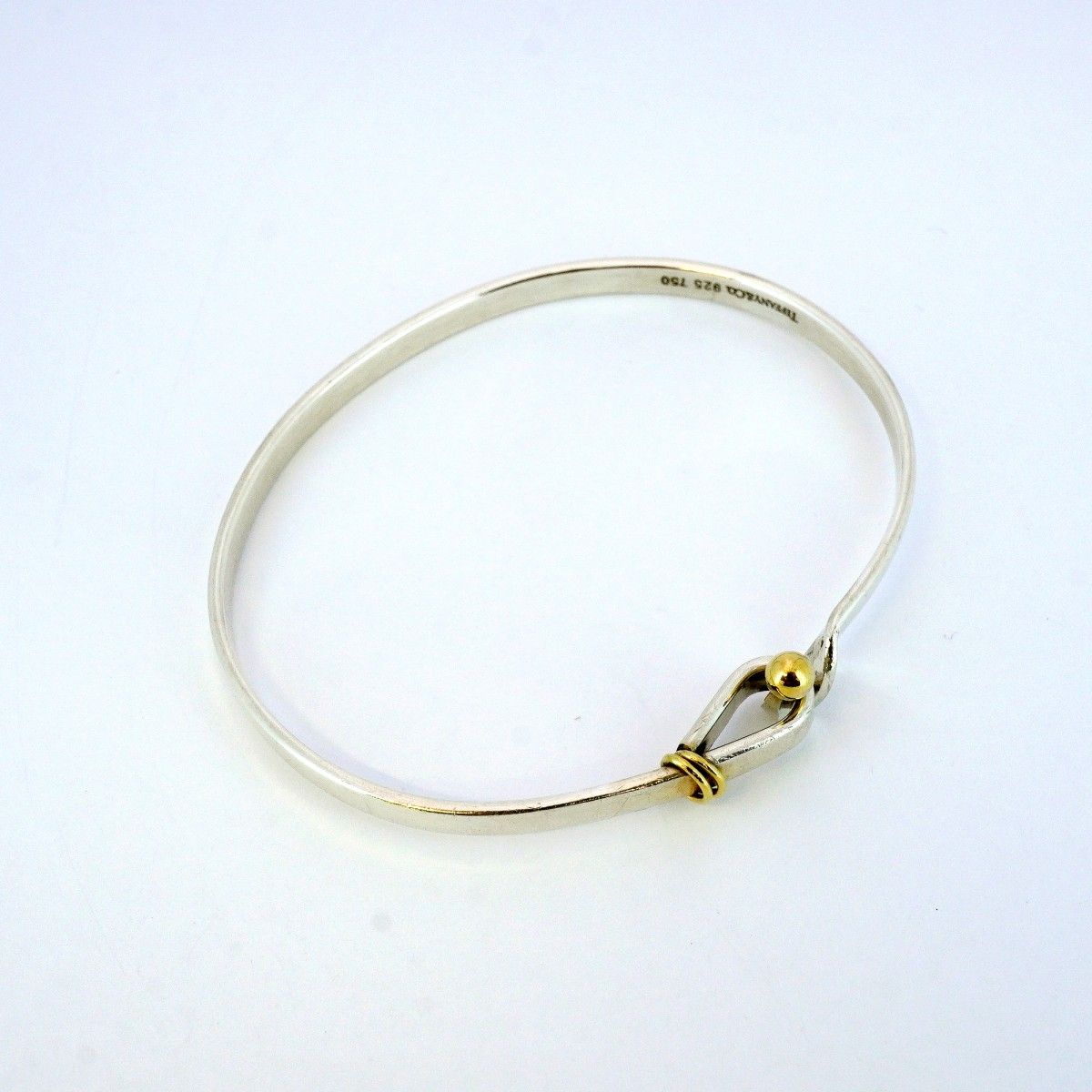 5jib0733 ティファニー バングル フック＆アイ K18YG イエローゴールド シルバー925 レディース