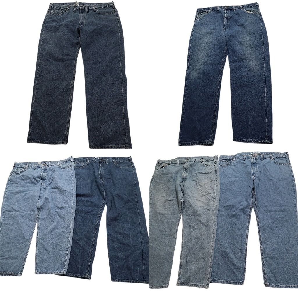 古着卸 まとめ売り カーハート Carhartt パンツ 6枚セット メンズ 44 |46 |48 |50 インディゴブルー ライトブルー 古着 NC1294