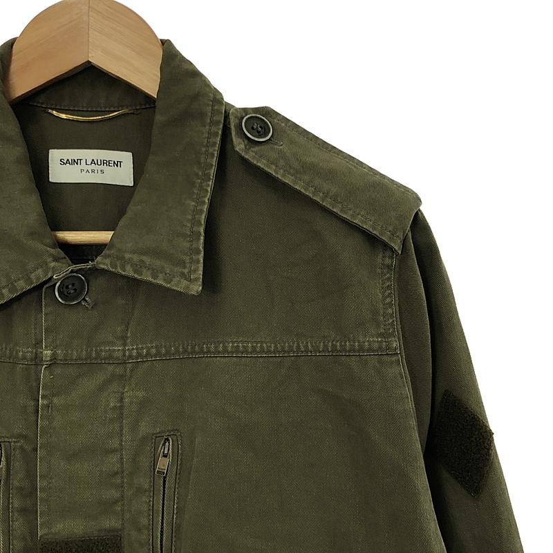 SAINT LAURENT エディ期　ミリタリージャケット SAINT LAURENT - サンローラン M65 ユーズド加工 ミリタリー
