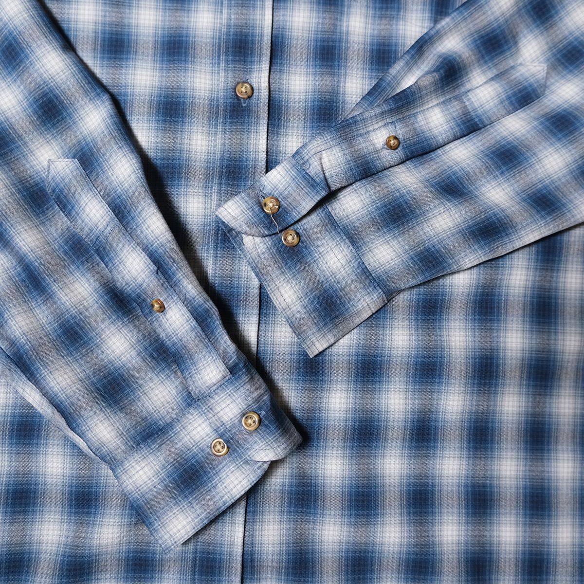 00's 10's サー ペンドルトン シャドーチェック ウールシャツ (L) 青