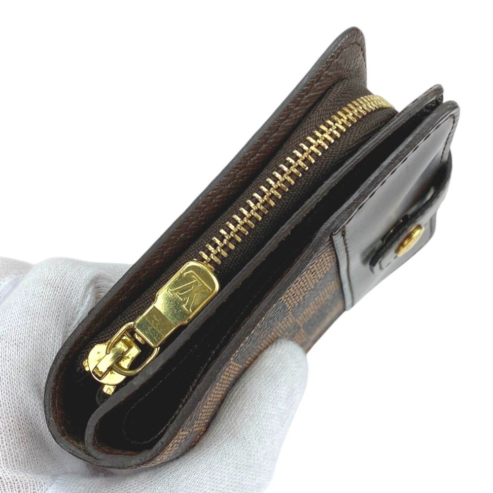 □美品□ ルイヴィトン コンパクトジップ 2つ折り 財布 ダミエ N61668  