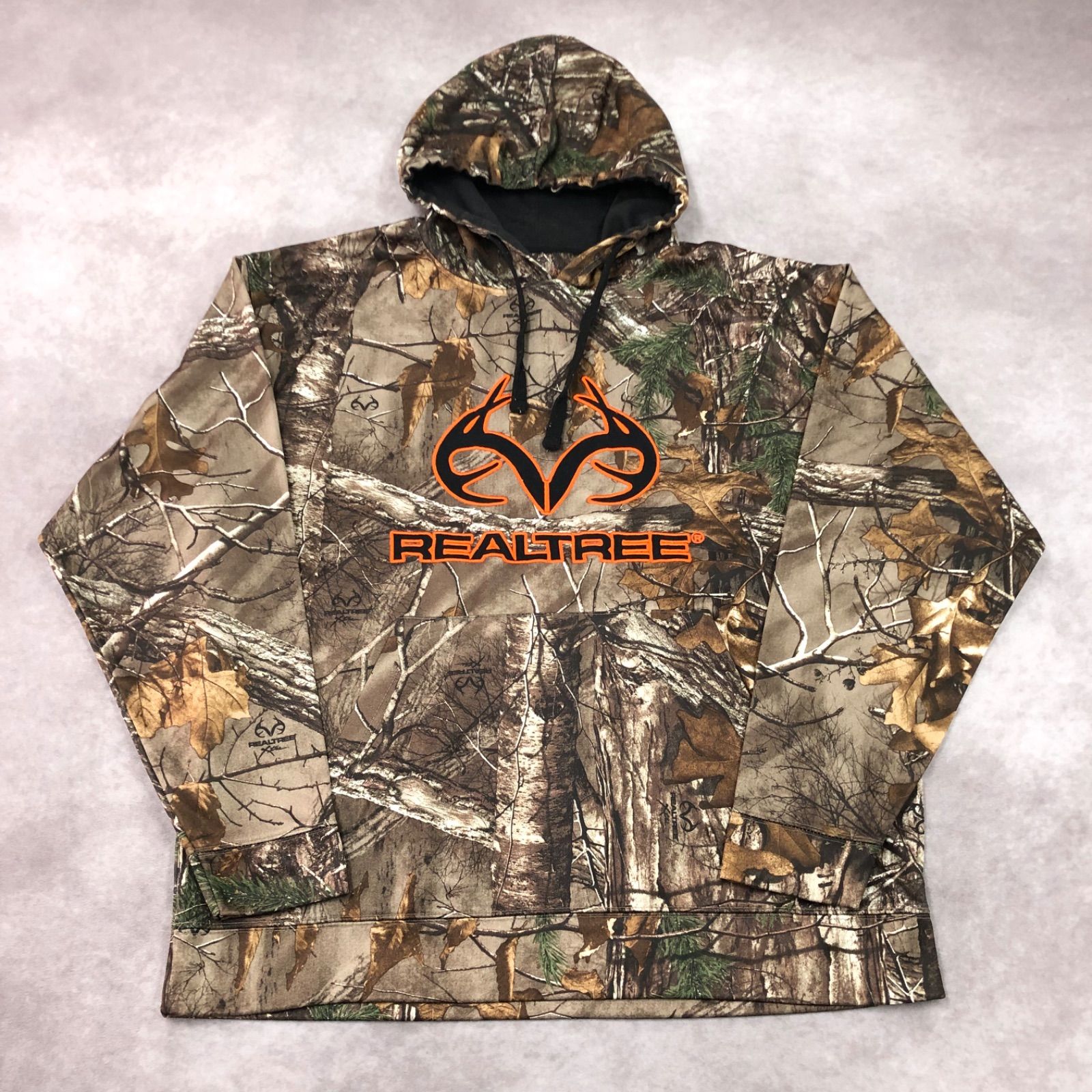 REALTREE ロゴ 刺繍 リアルツリーカモ パーカー フーディ カモフラ柄 