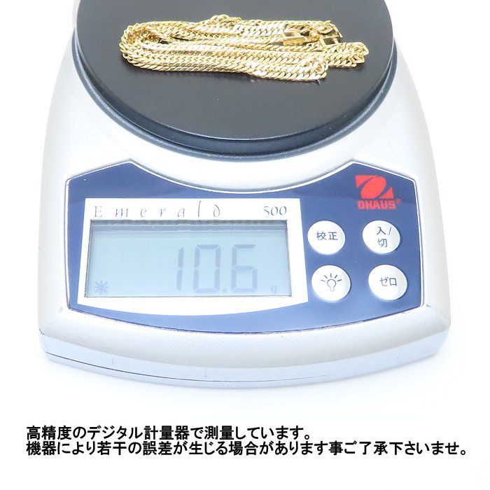 喜平ネックレス K18YG イエローゴールド 6面 ダブル 40cm 10.6g レディース 76305 FJ