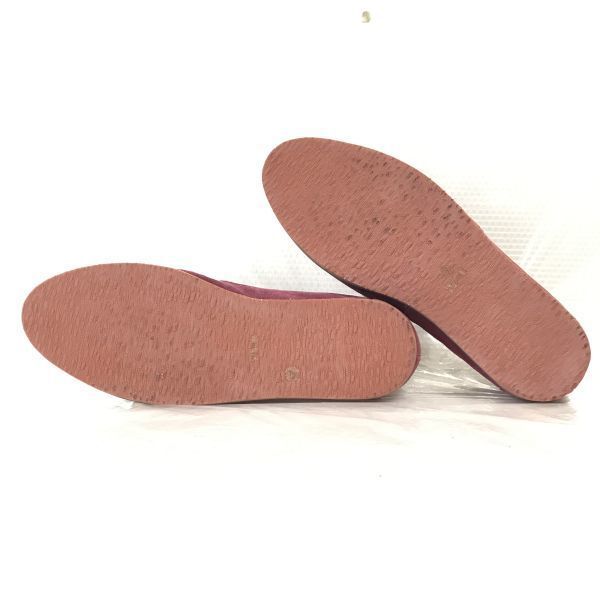  定価1.3万 TRANS 本革 デッキシューズ モカシン ローファー 42 26.0-26.5 バーガンディ PINK dress shoes B-197 ローファー ブーツ 革靴