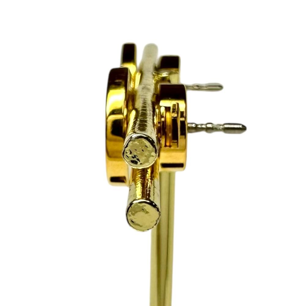 HERMES/エルメス】ラウンド ロゴ ピアス GP 4.7g ゴールド レディース