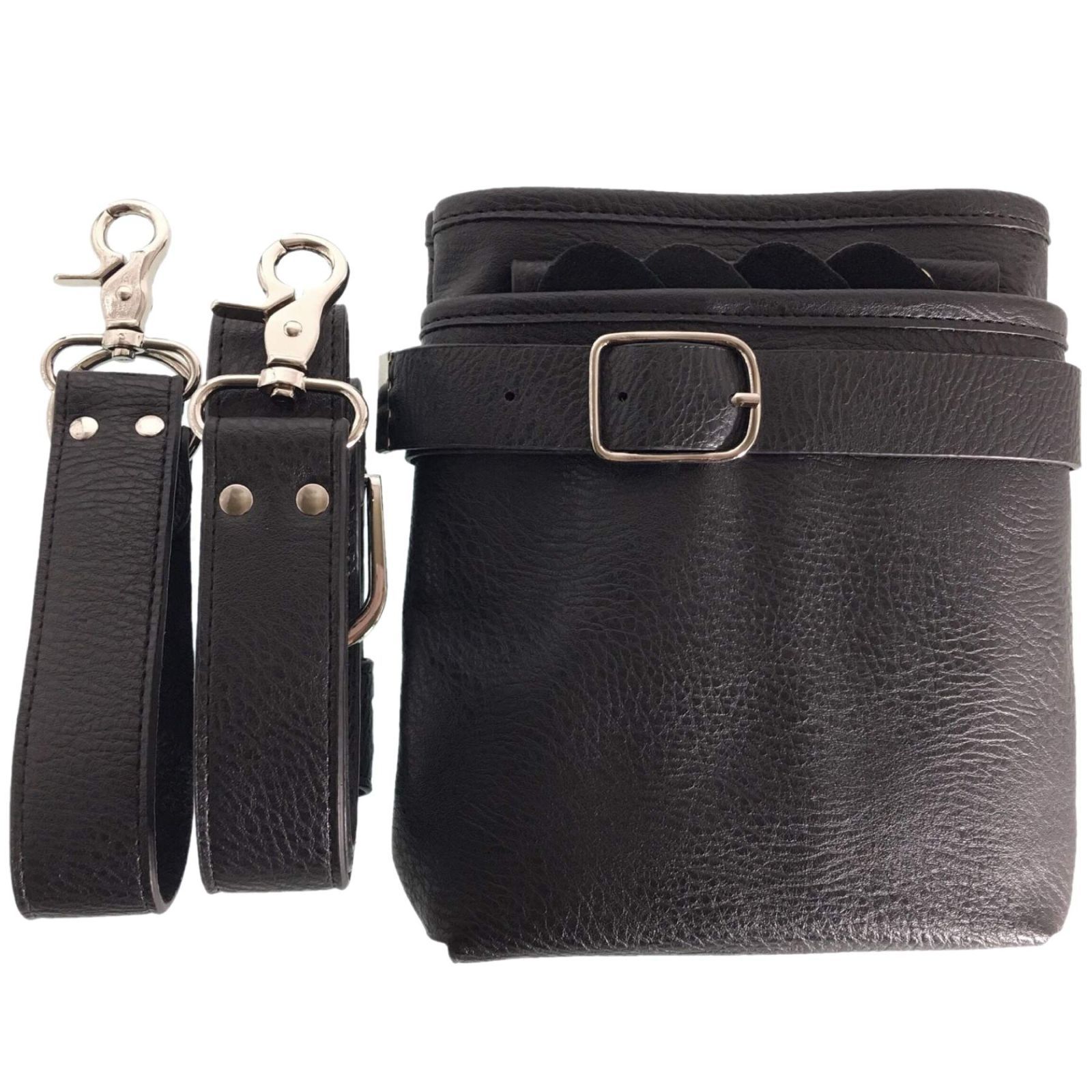 Color ブラック GLASS FROG 本革 シザーケース 8丁 シザー入れ取り外し 美容師 トリマー ブラック