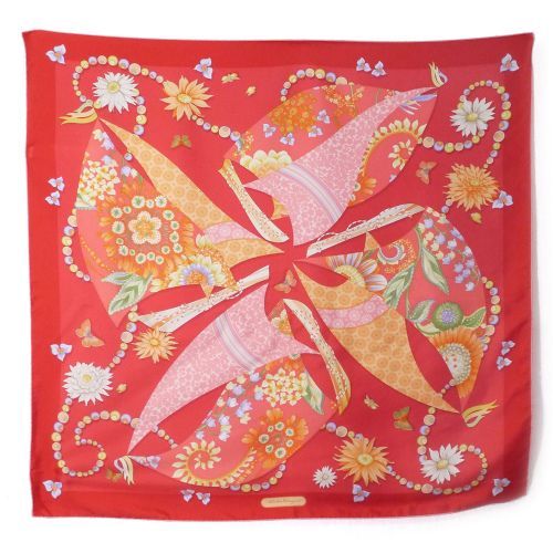 印傳屋】印伝 甲州印伝上原勇七合切袋巾着 桜 プレゼント✨ 【印傳屋