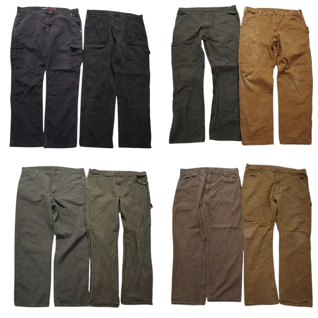 古着卸 まとめ売り ディッキーズ Dickies ダック地 パンツ 8枚セット メンズ 40 カーゴ ダブルニー ペインター 古着 NB9806
