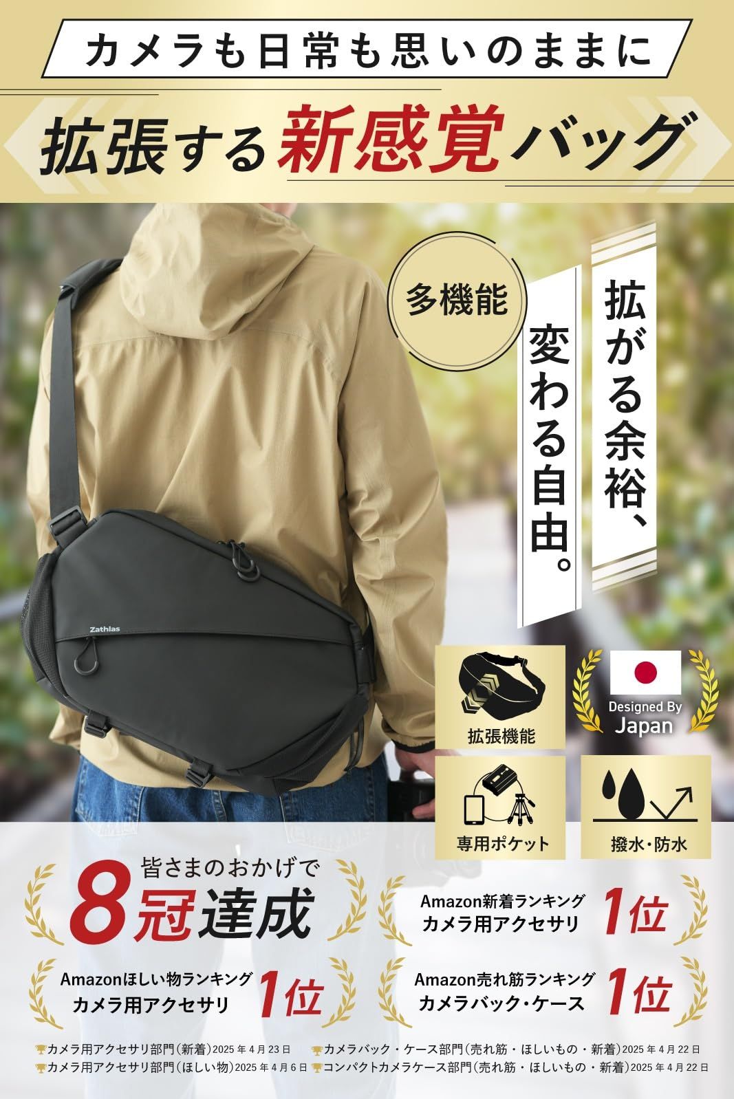 スリングタイプのハードシェルカメラバッグ 撥水仕様 【公式通販】