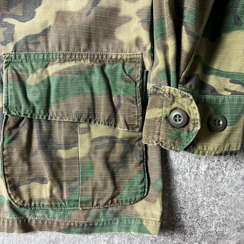 70s US ARMY 米軍実物 4th ERDL グリーンリーフ カモ ジャングル