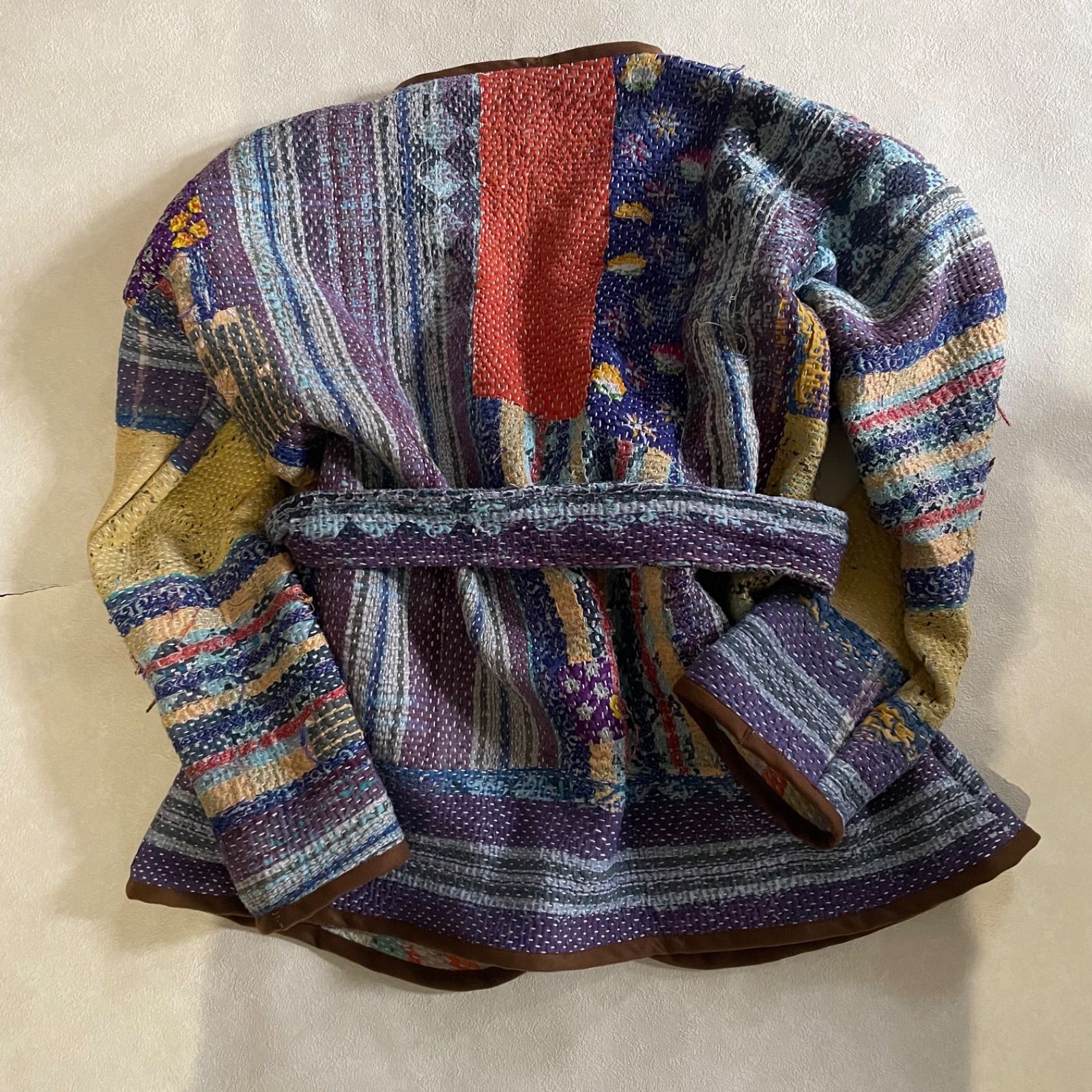 60s 70s ベスト ハンドメイド 花柄 リバーシブル ヒッピー