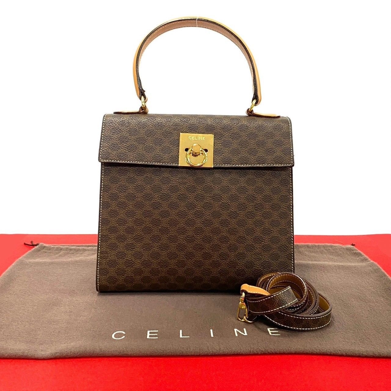 ほぼ未使用 CELINE セリーヌ ヴィンテージ マカダム ブラゾン リング 