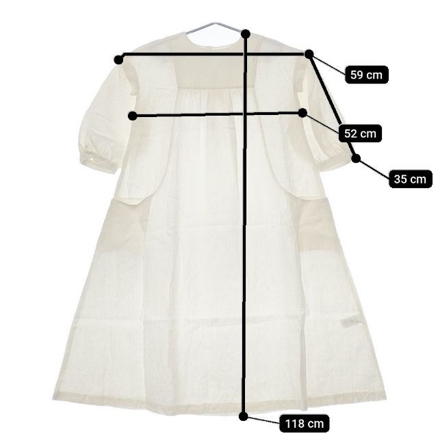 MAGALI セーラーワンピース リネンドレス ワンピース オフホワイト  