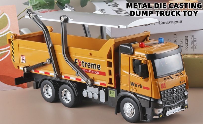 品質検査済 △▽ プラスチック＋金属製 ダンプカーのおもちゃ 約