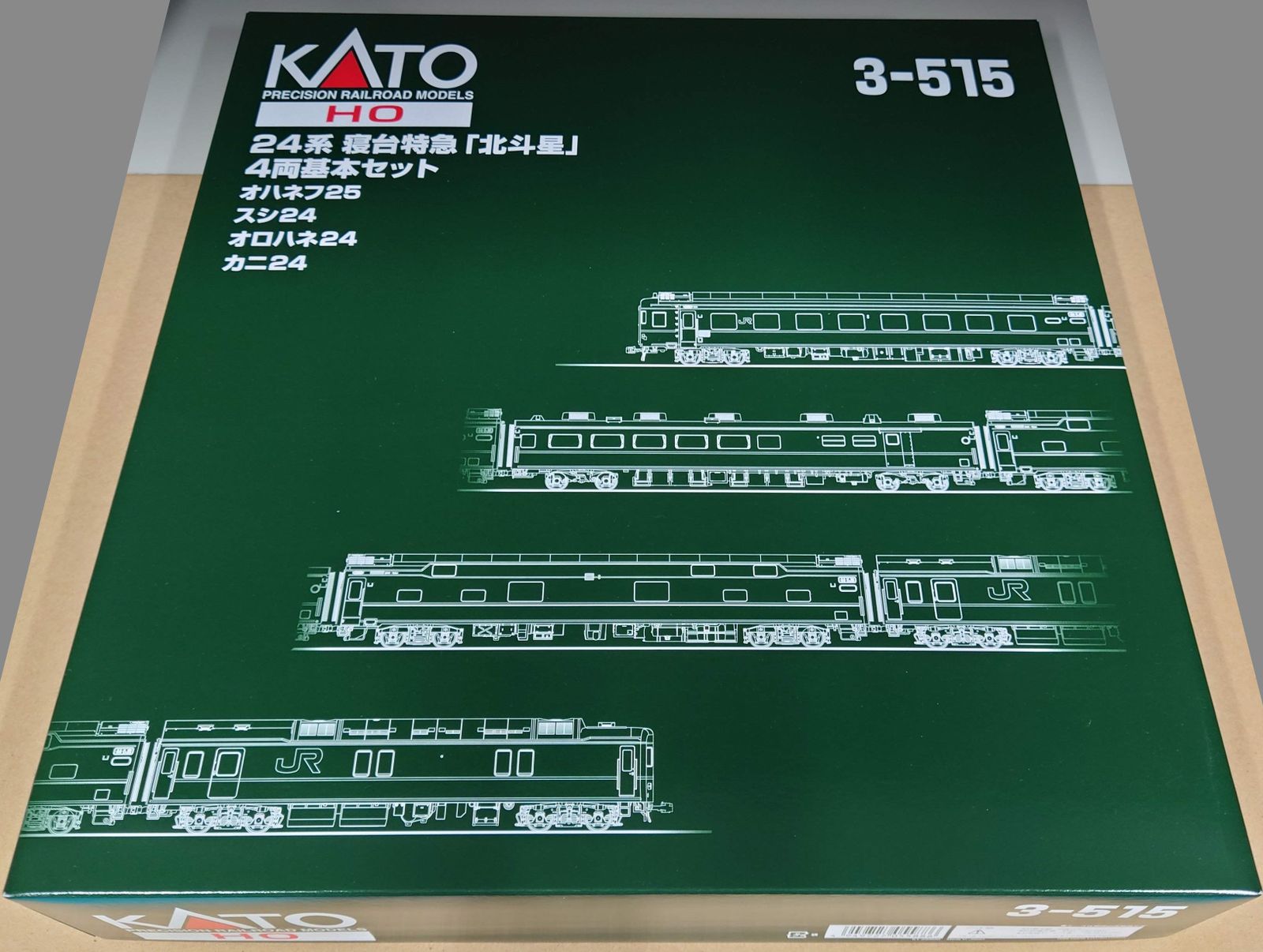 KATO HOゲージ 24系 寝台特急 北斗星 基本 4両セット 3-515 鉄道模型