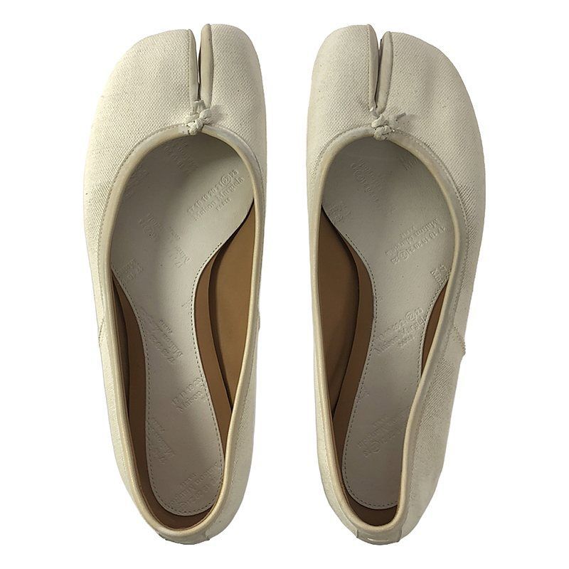 【美品】  Maison Margiela / メゾンマルジェラ | 2021SS | 足袋 tabi キャンバス ペイント加工 バレエシューズ | 38 | ホワイト | レディース 美品】 Maison Margiela / メゾンマルジェラ | 2021SS | 足袋 tabi