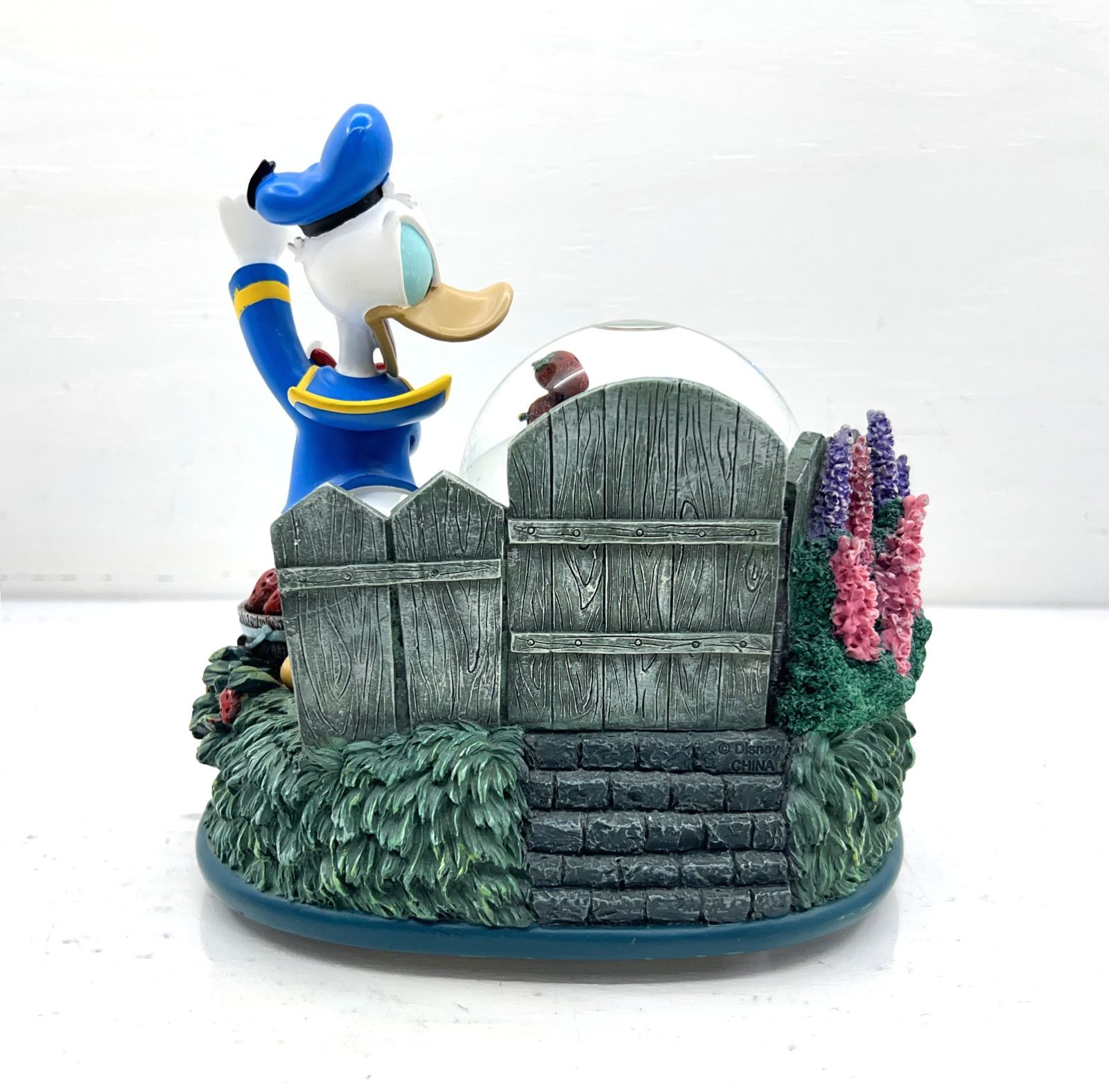 盛岡30-0060 ドナルド ダック with チップ＆デール オルゴール スノードーム US ディズニー 80