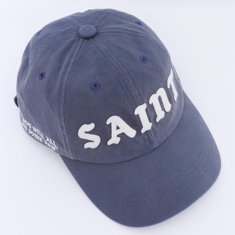 未使用 SAINT MICHAEL 6PANEL CAP LACERATING ネイビー SM-HR8