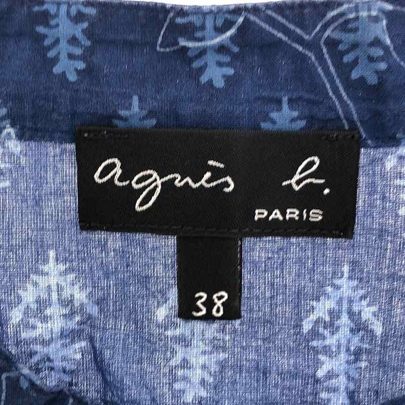 希少 ビンテージ agnes b. コットンリネン バンドカラーシャツ 38 希少 ビンテージ agnes b. コットンリネン バンドカラーシャツ