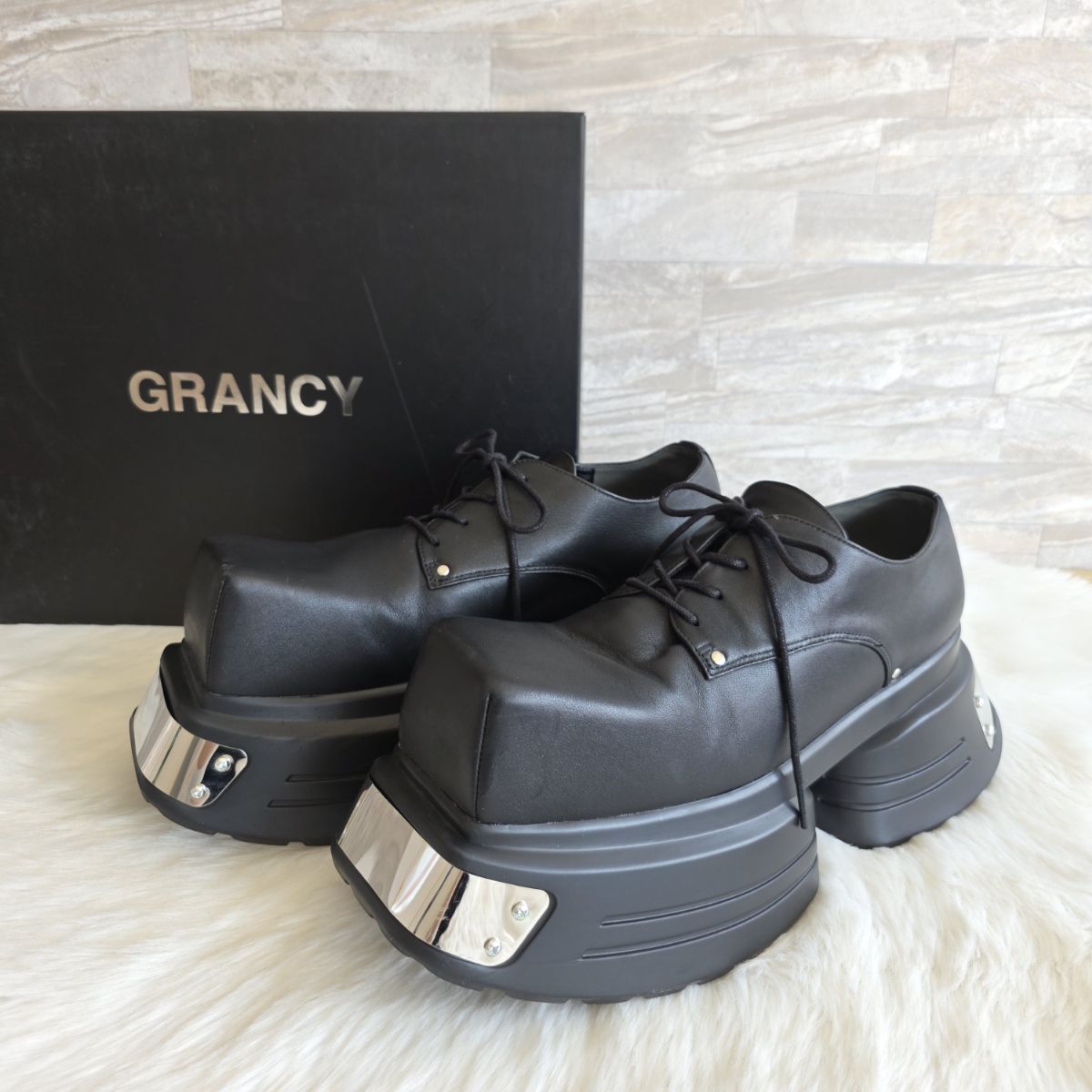 GRANCY メタルプレートレザーシューズ (革靴) グランシー GRANCY】Metal Plate Leather Shoes / メタルプレートレザーシューズ