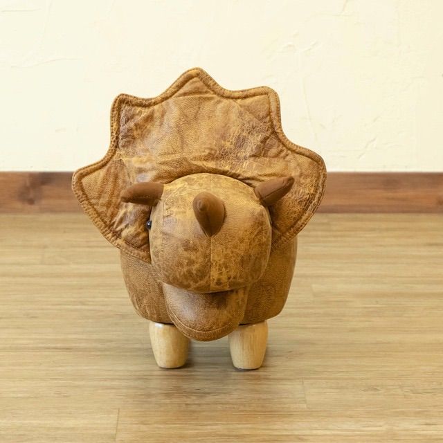 En Fance 恐竜のモチーフのスツール Triceratops(トリケラトプス) ベージュ EF-ST09BE 恐竜モチーフのスツール Triceratops（トリケラトプス）EF-ST09