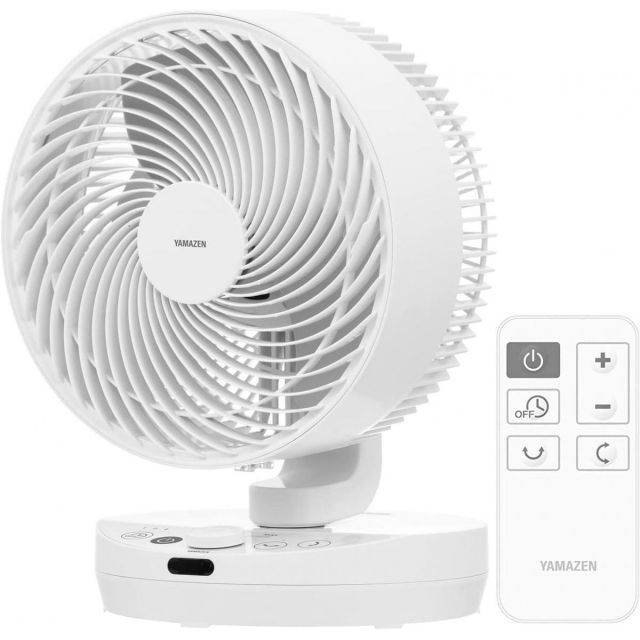 山善 サーキュレーター DCモーター 静音 40畳 上下左右自動首振り 風量8段階調節 切タイマー機能付 ホワイト YAR-DD253 W