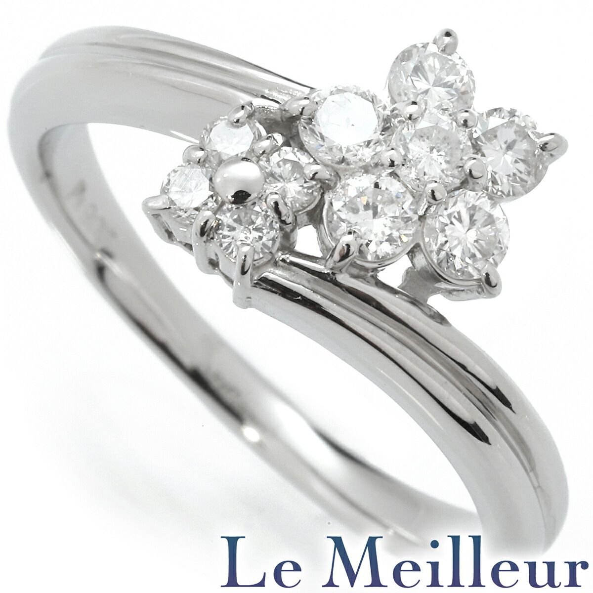ボタニカルデザインリング SIクラス 指輪 ダイヤモンド 0.5ct Pt900 13  