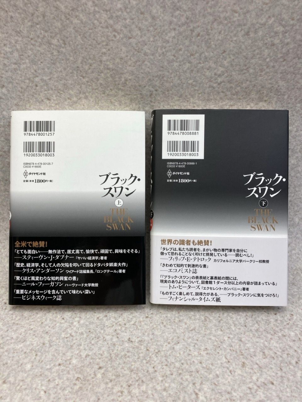 単行本2冊まとめ ブラック・スワン 上・下 不確実性とリスクの