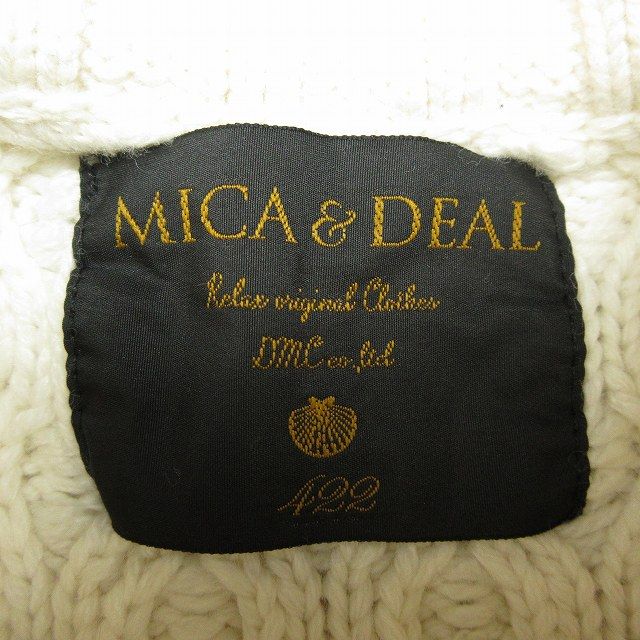 マイカ＆ディール MICA&DEAL アラン ケーブル ニット プルオーバー 長袖 セーター ロングテール カシミヤ混 カットソー トップス F 白  ホワイト アイボリー M19D245 レディース