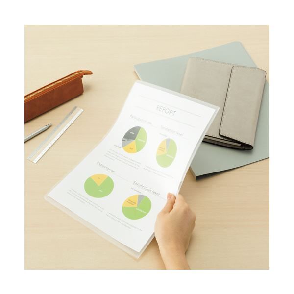  まとめ TANOSEE ソフトカードケース B 7 半透明 梨地クリア 再生オレフィン製 × 個別ホルダー ファイル バインダー ケース