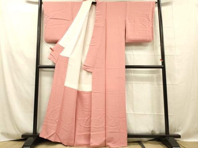 平和屋着物□上質な色無地 紅梅色 正絹 逸品 DAAQ4754cd