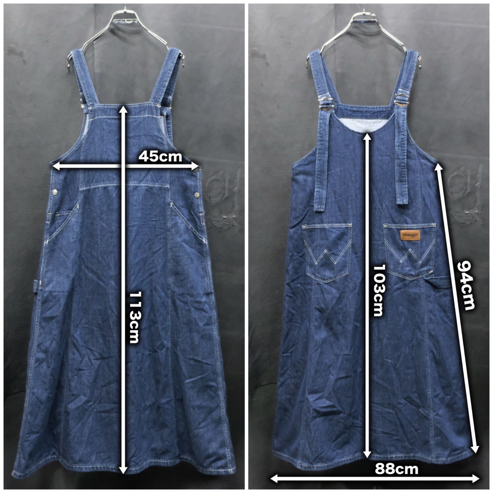 Wrangler EKAL デニム　オーバーオール　スカート　エカル Wrangler × EKAL ライトオンスデニム ロングジャンパースカート