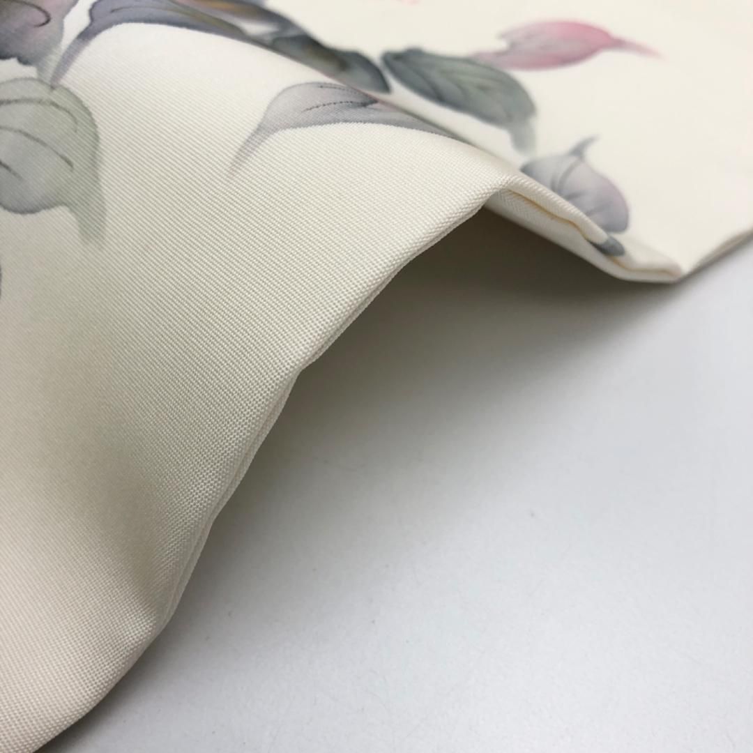 名古屋帯 作家物 塩瀬 手描き 花模様 乳白色 金彩 O-5398 - メルカリ
