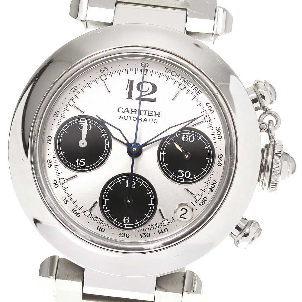 カルティエ Cartier パシャC クロノグラフ W31048M7 SS 自動巻き メンズ 腕時計