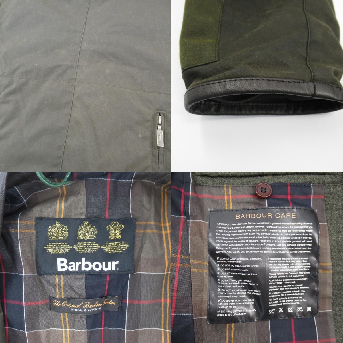 Barbour バブアー ビーコン スポーツジャケット XS カーキ オイルド