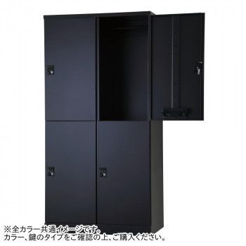 豊國工業 オール扉タイプハンガーパイプ式4人用2列2段 W900 内筒交換錠 RLK-TTPN4290-BNT