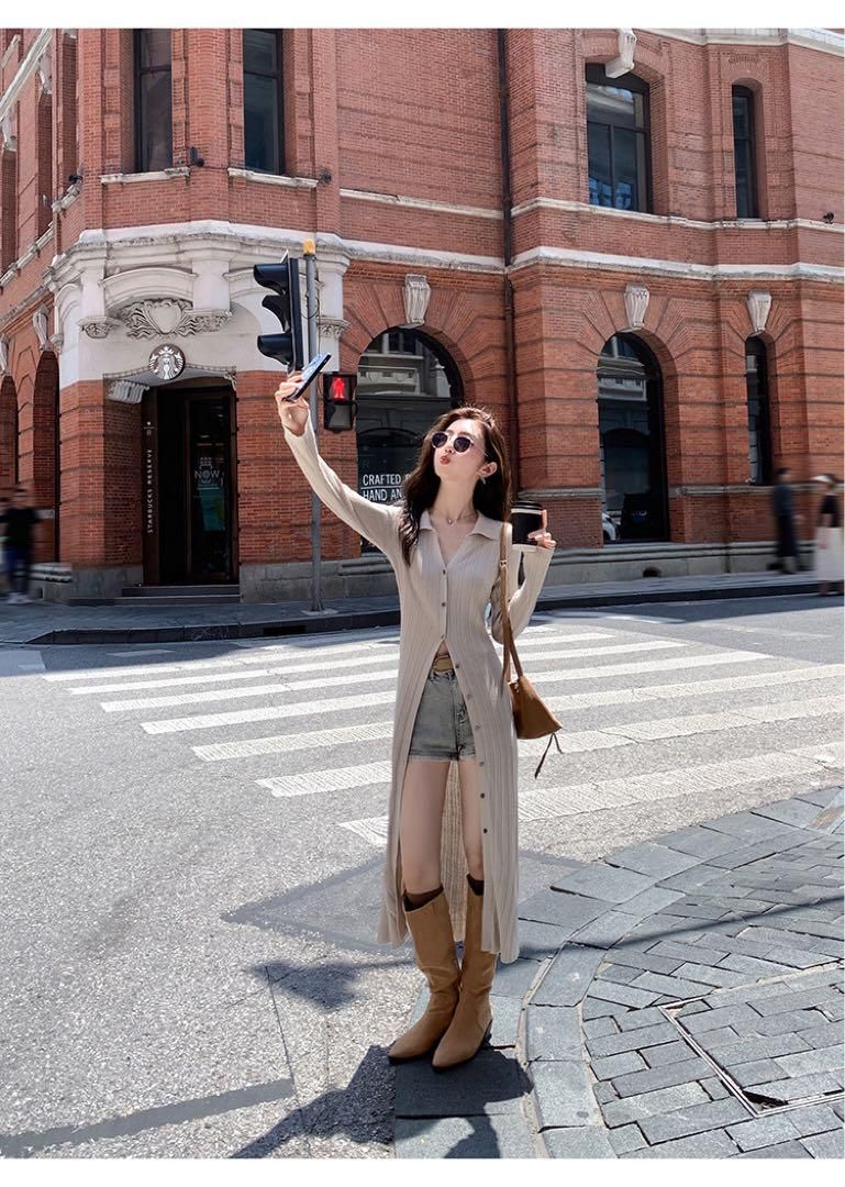 ♥ 春のお出かけVネックセクシーロングカーディガン