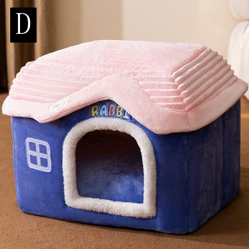 ドーム型犬猫用ベッドペットハウス柔らか49*56*25cmペットベッド犬の巣通年用洗える寝具滑り止め暖かいクッション付き室保温