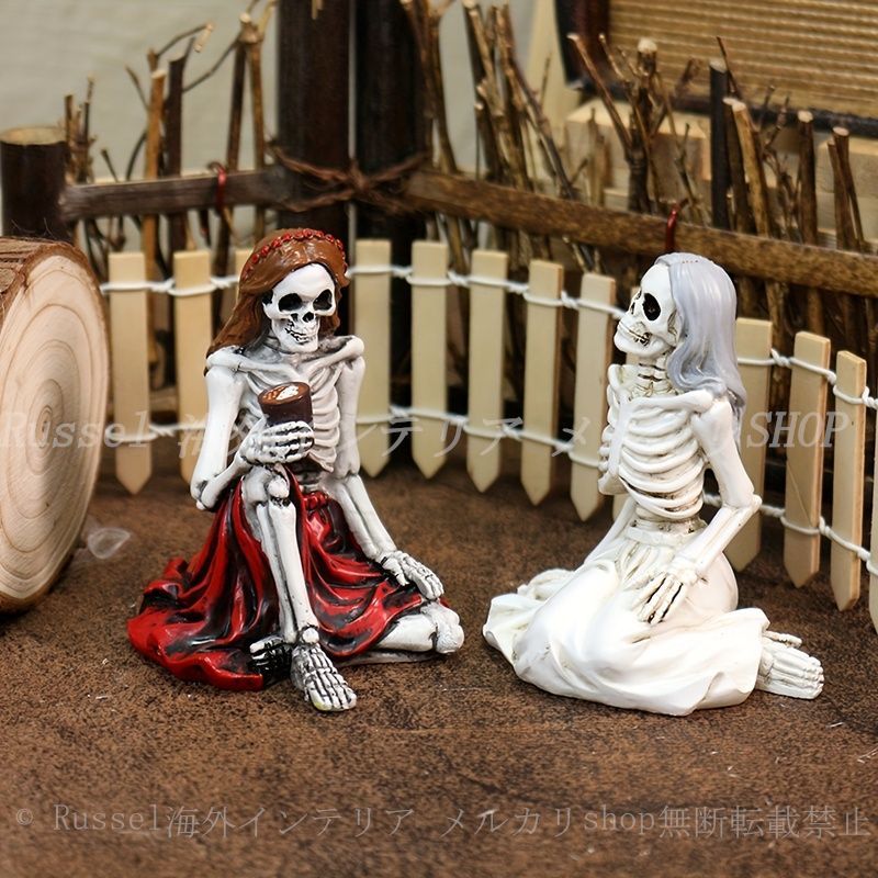 身長約７５センチハロウィーン骸骨オブジェ×2セット 身長約75センチハロウィーン骸骨オブジェ×2セット