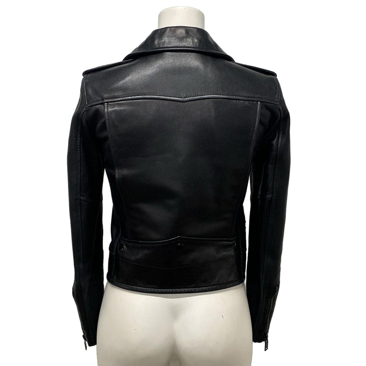 SAINT LAURENT PARIS サンローランパリ ライダースジャケット サイズF 36 レディース - 397058 黒 長袖 秋 冬 ラムスキン