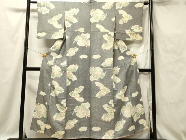 【単衣】正絹　上質な小紋　デザイン柄 平和屋着物□上質な小紋 幾何学文様 正絹 逸品 AAAX8508ma 平和