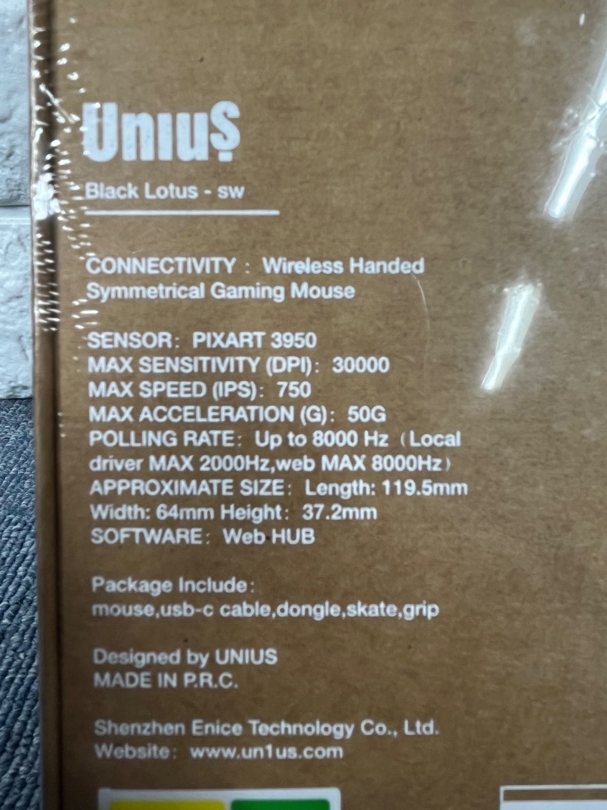 日本的な UNIUS 軽量ワイヤレスゲーミングマウス Black Lotus YMX06025092307 全品送料無料！