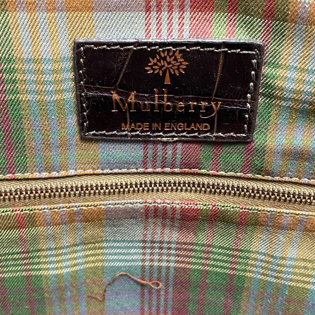 最短翌日配送。 Aj3 Mulberry マルベリー クロコ型押し レザートートバッグ ブラウン 本革 ワンショルダー 英国製 鞄 カバンt18r 30日間返品無料。