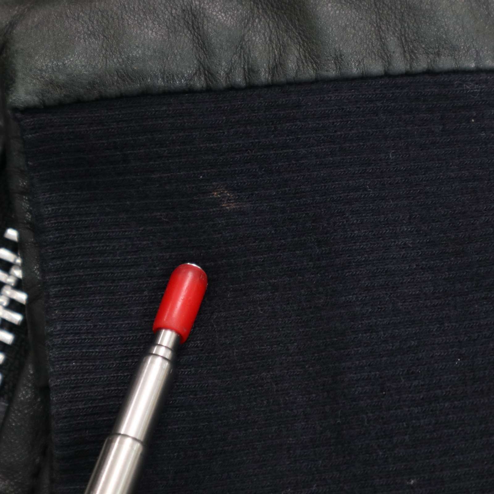 EKAM エカム 羊革☆ リブ切替 ラム レザー ハイネック スリム