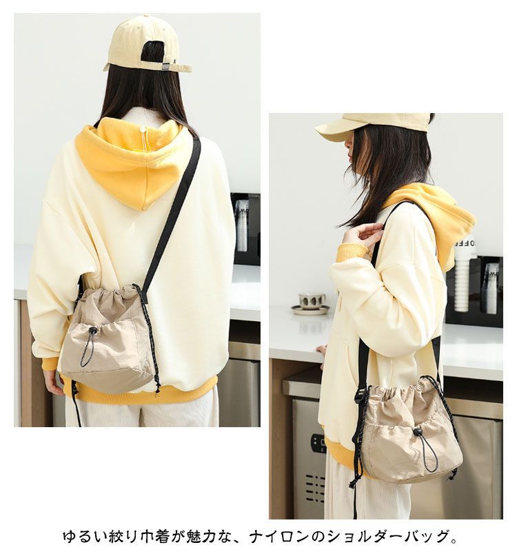 【美品】希少カラー 巾着ミニポーチ バッグ ナイロン 三角ロゴ カーキ 白タグ 美品】希少カラー 巾着ミニポーチ バッグ ナイロン 三角ロゴ