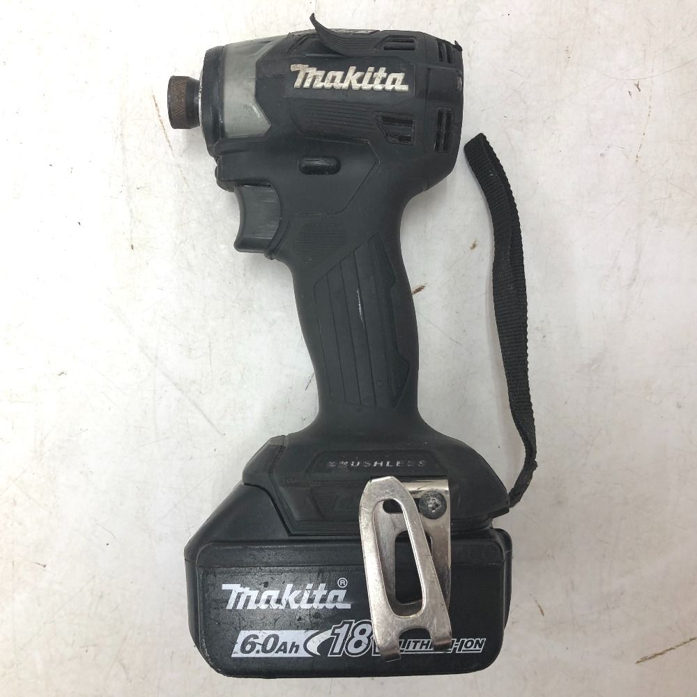 makita 18V 6.0Ah 充電式インパクトドライバ 黒 ケース 充電器 バッテリ2個セット バッテリ残量表示ボタンシールはがれ TD173DRGXB